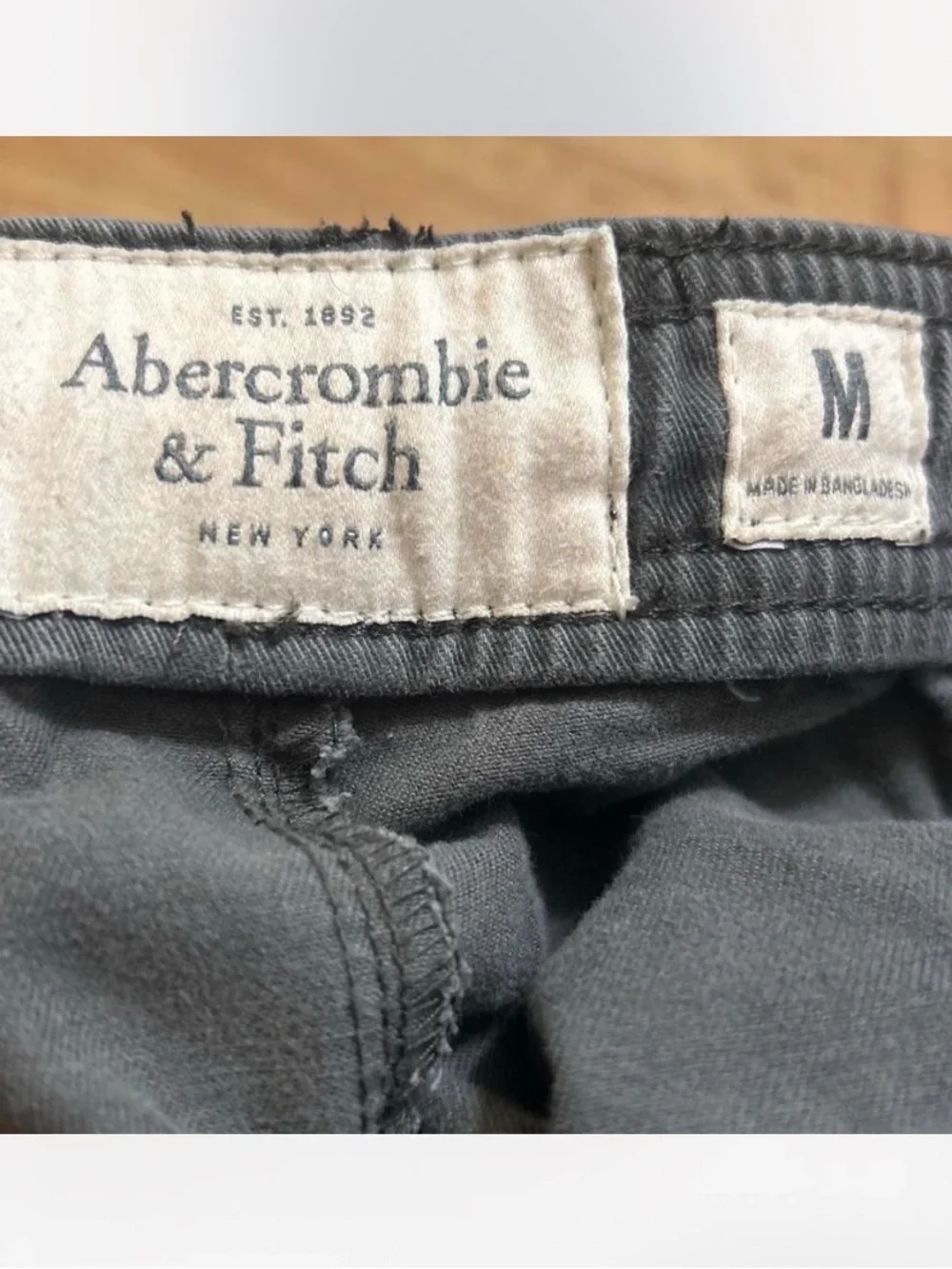Abercrombie & Fitch Men's Charcoal Cargo Joggers